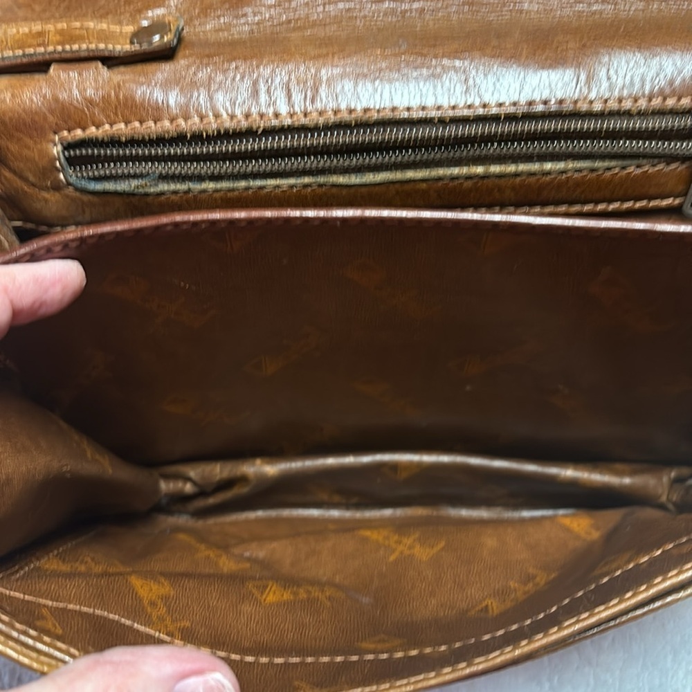 Vintage adpel genuine leather clutch. Made in Italy. - Picture 7 of 16